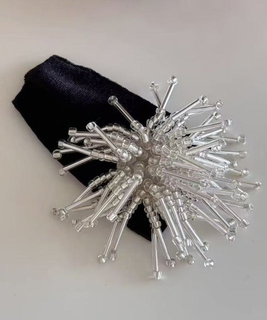 Cute Pink Cloth Alloy Beading Fireworks Single Hairpin