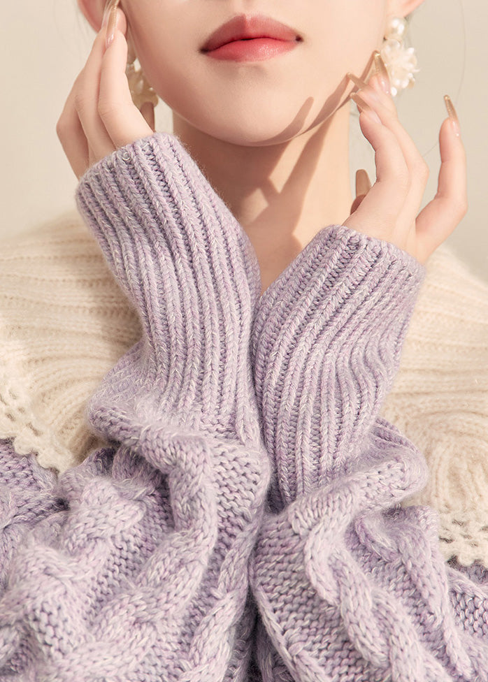 Cute Purple Peter Pan Collar Button Knit Cardigan Fall