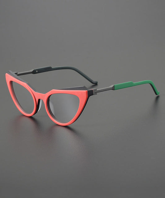 Cute Yellow PC Light Blocking Cat Eye Full Frame Reading Glasses