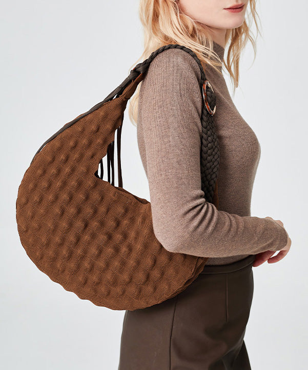 DIY Chocolate Tasseled Solid Durable Cotton Shoulder Bags