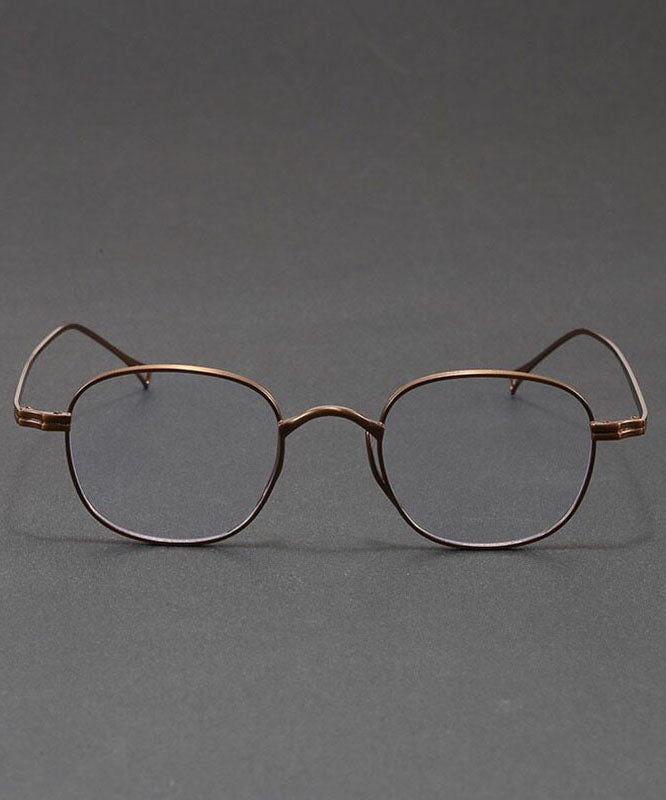 Elegant Coffee Metal Round Frame Unisex Reading Glasses