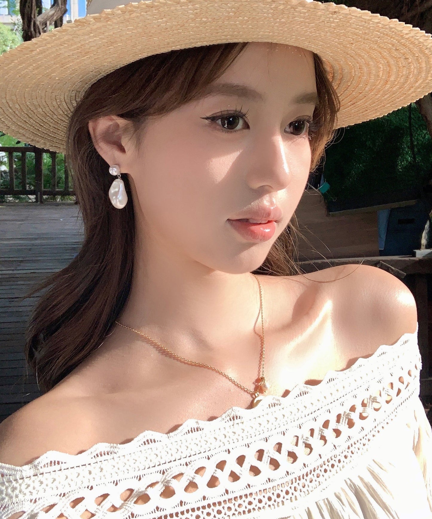 Elegant White Sterling Silver Pearl Drop Earrings