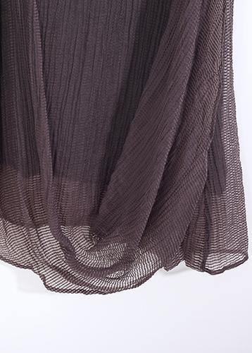 Elegant o neck Cinched linen clothes Photography gray Dresses - SooLinen