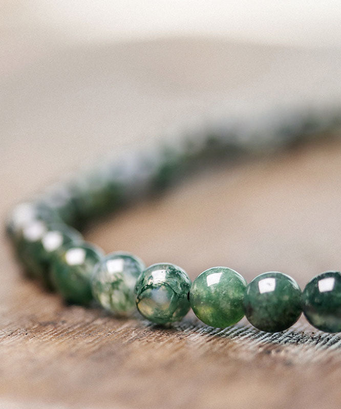 Ethnic Style Jade Bead Double Loop Bracelet