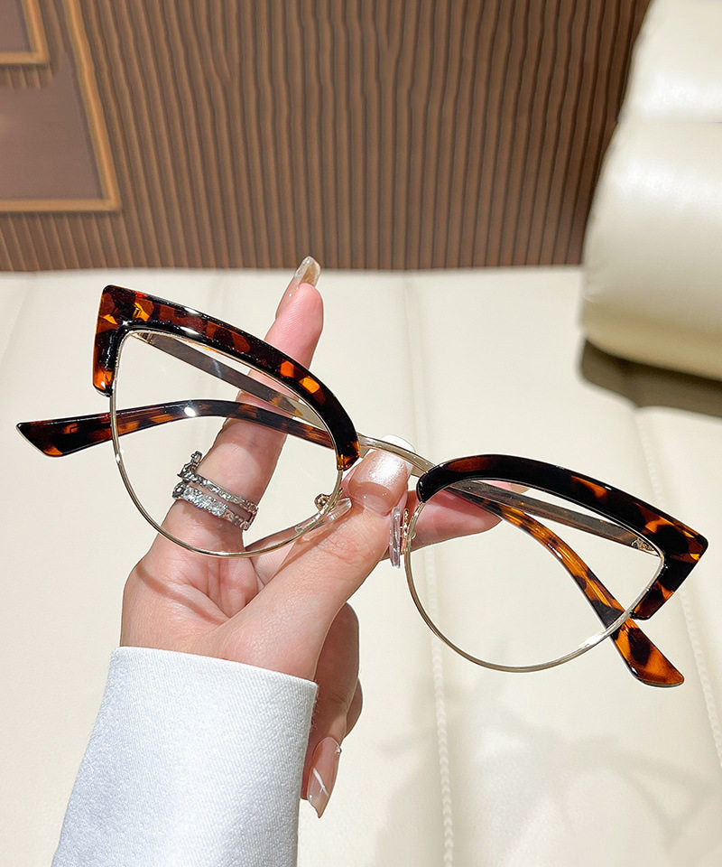 Fashion Black Metal Cat Eyes Full Frame Reading Glasses