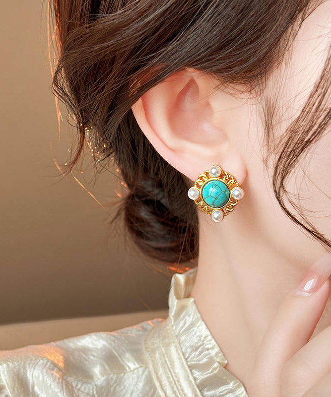 Fashion Gold Nail Bead Alloy Stud Earrings