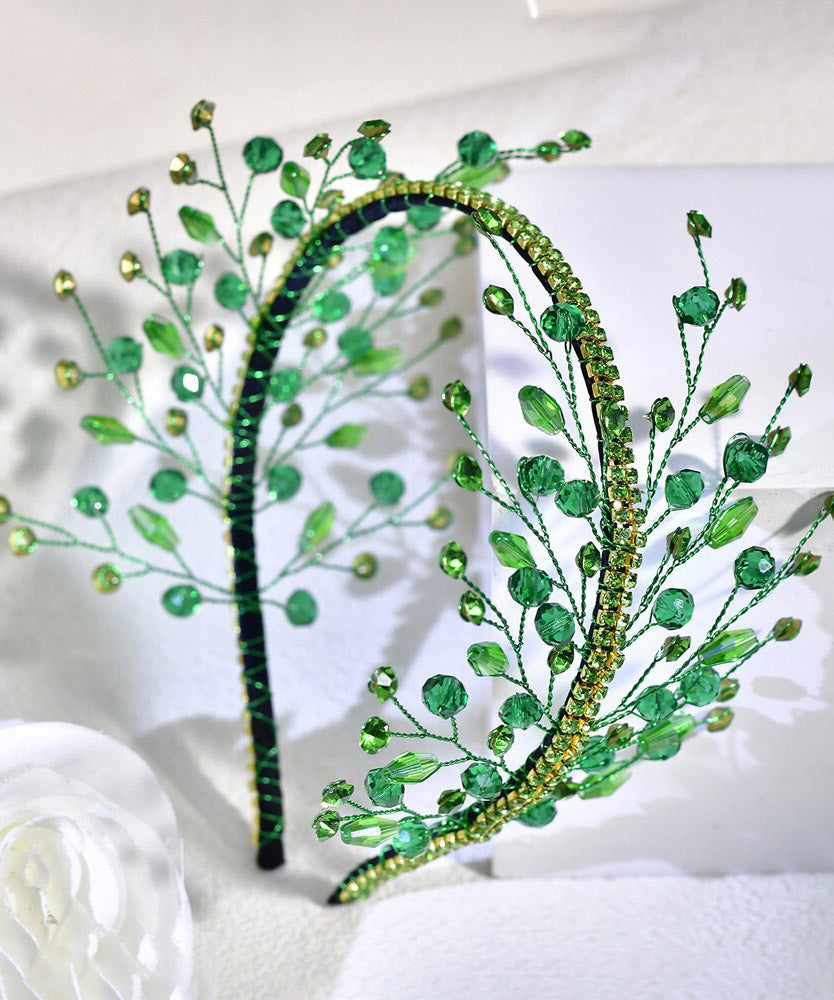 Fashion Green Crystal Zircon Bride HairPiece