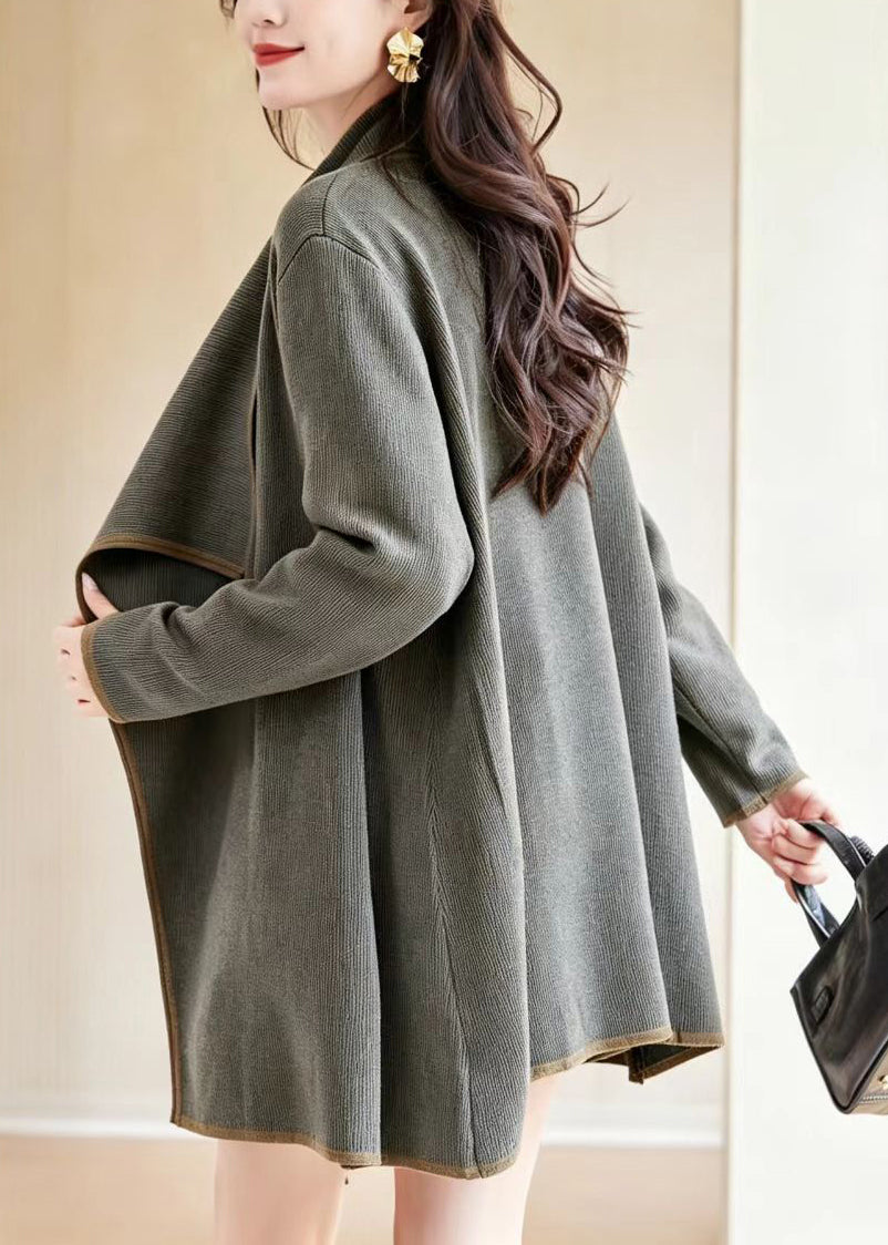 Fashion Grey Midi Length Tassel Knit Cardigan Fall