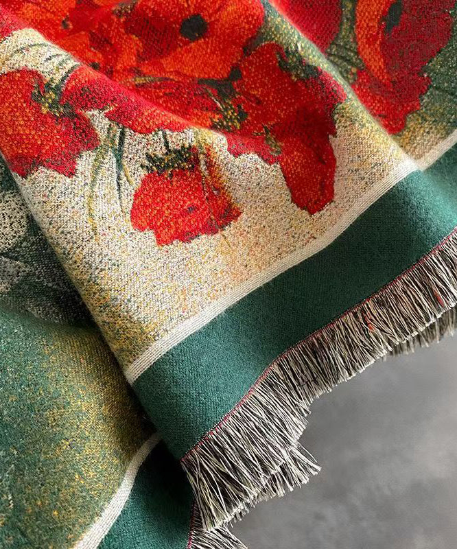 Fashion Imitation Cashmere Double-Sided Thick Print Scarf