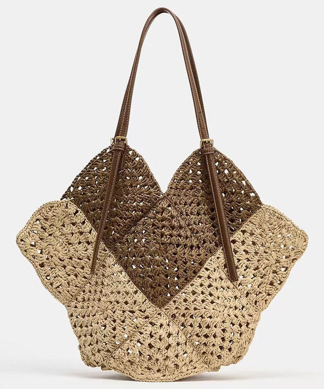 Fashion Large Capacity Shoulder Bag Vacation Style Straw Woven