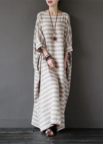 Fashion Stripe Loose Big Size Maxi Size Dresses Plus Sizes Women Clothes