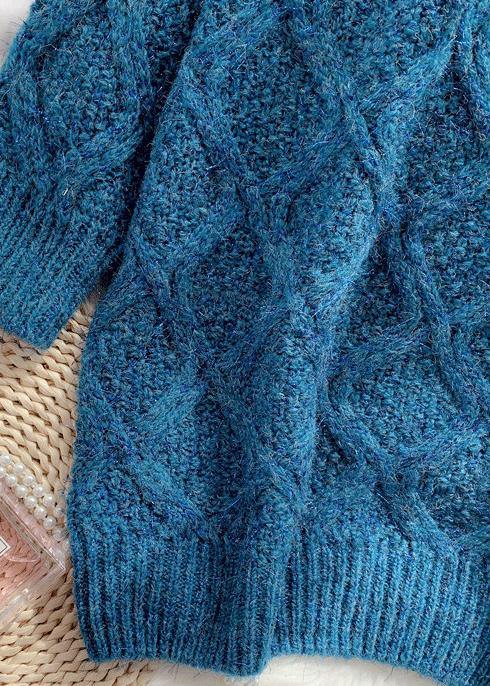 Fashion o neck thick Sweater weather plus size green Fuzzy knit dress - SooLinen