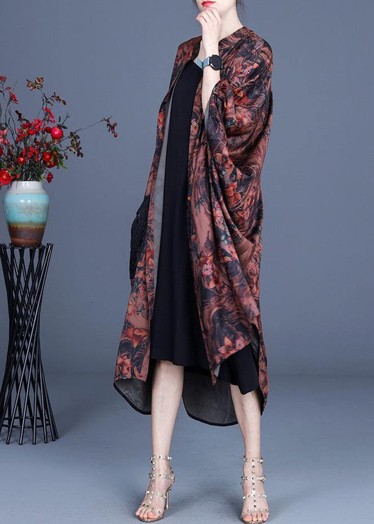 Fashionable Women's Summer Bat Sleeve Large Long Jacket - SooLinen