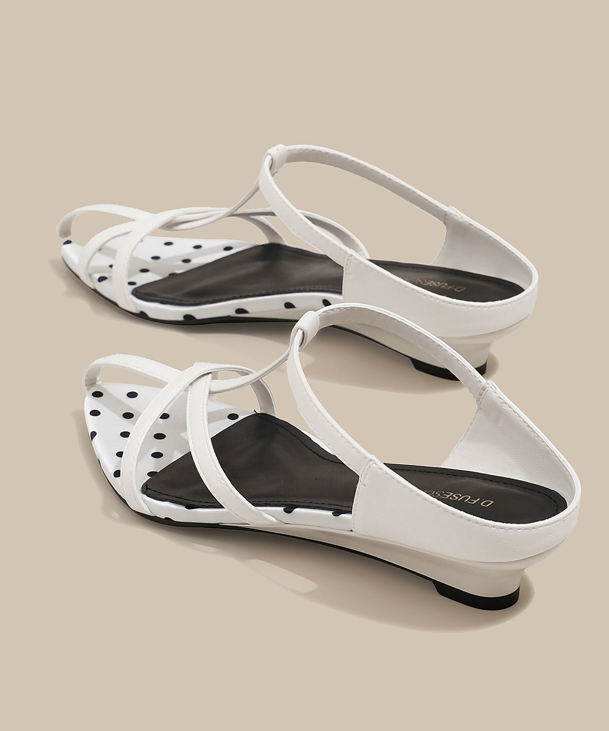 Fine Chunky White Dot Sheepskin Slide Sandals
