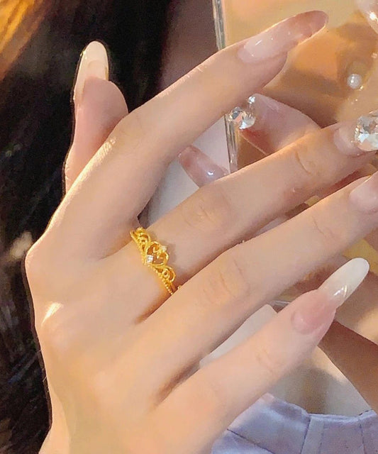 Fine Gold Sterling Silver Overgild Love Open Rings