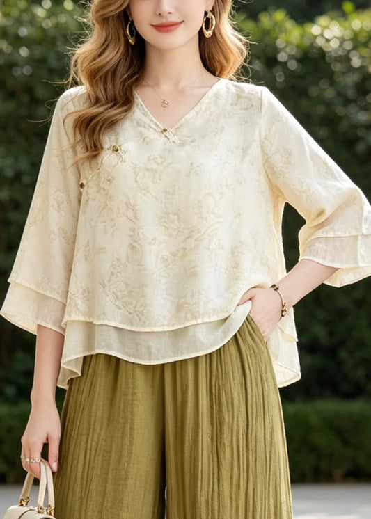 Fine Oversized Print Cotton Two Pieces Set Summer