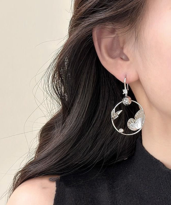 Fine Silk Copper Overigld Zircon Butterfly Hoop Earrings