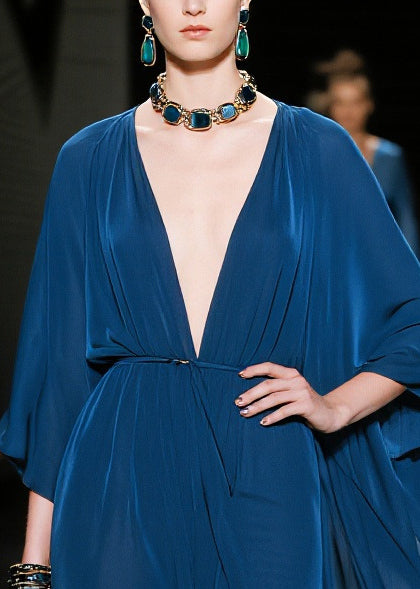 Fitted Navy Oversized Chiffon Maxi Dresses Summer