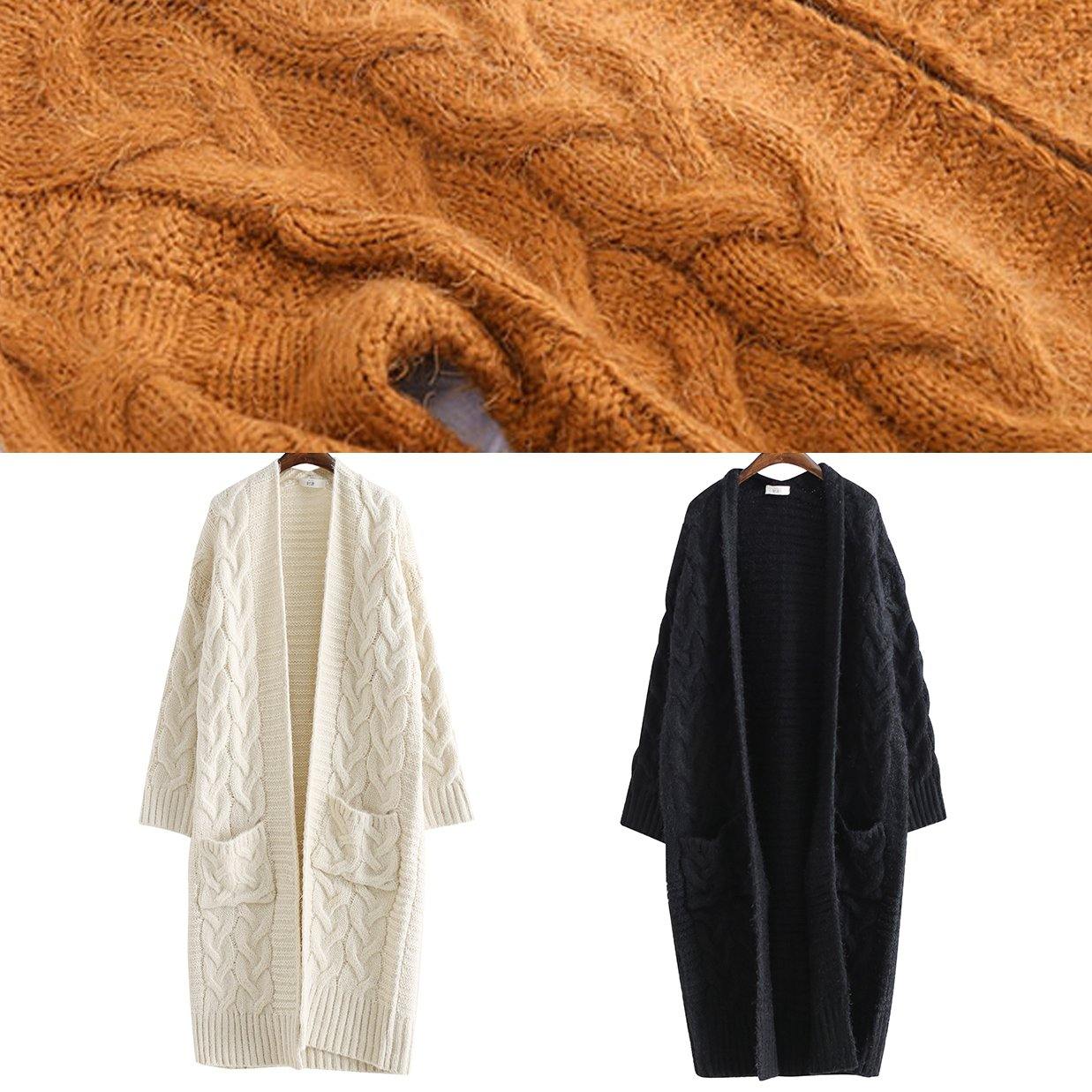 For Spring burgundy oversize fall pockets knit sweat tops - SooLinen