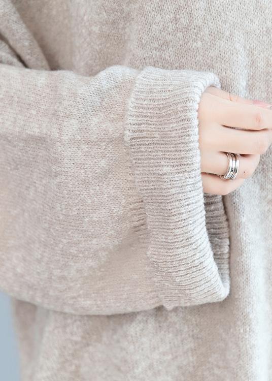 For Work gray knitted t shirt v neck patchwork trendy plus size knit sweat tops - SooLinen