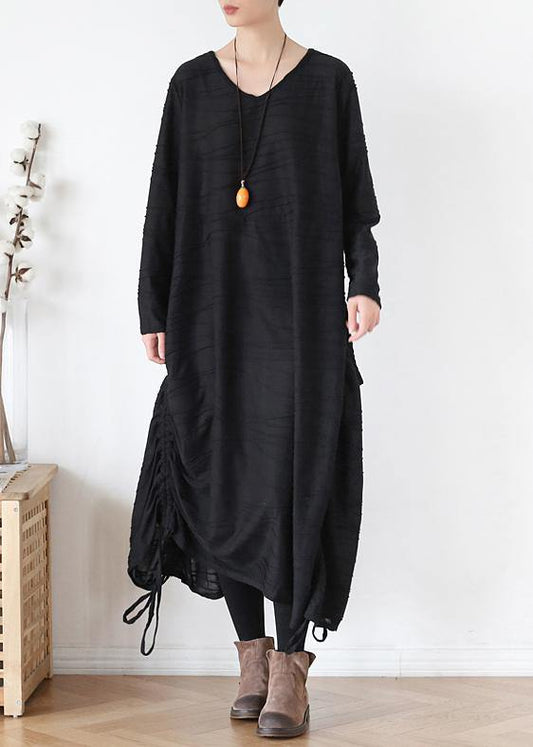 For Work o neck asymmetric Sweater dress outfit gray Funny knitted fall - SooLinen