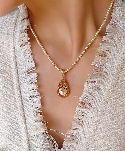 French Baroque Pearl Monet's Garden Pendant Necklace