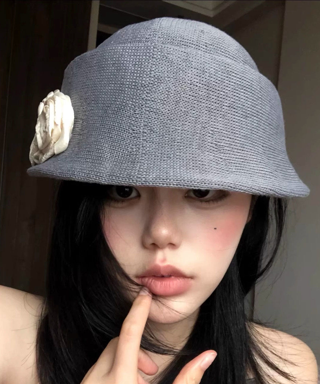 French Grey Rolled Edge Beret Hat Summer Thin Breathable
