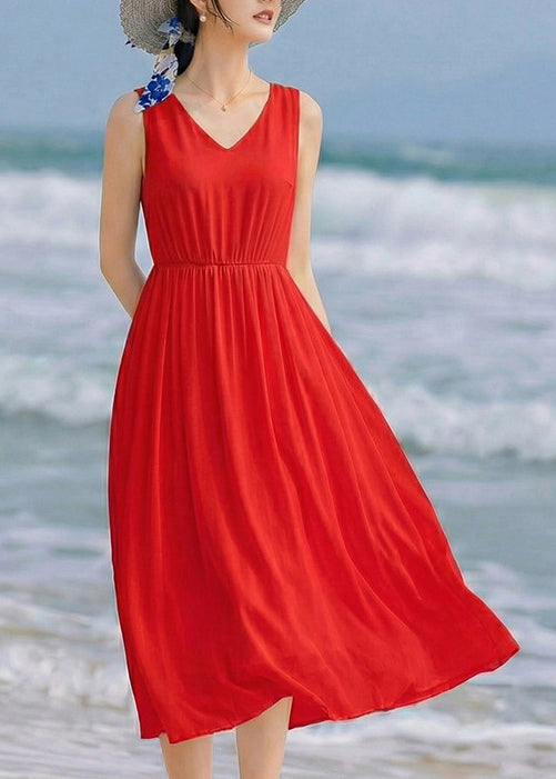 French White V Neck Wrinkled Patchwork Chiffon Long Dress Sleeveless