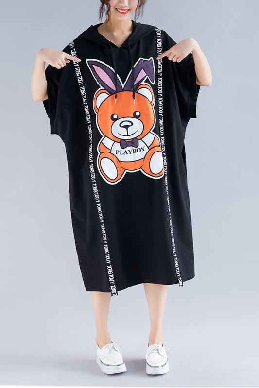 French o neck Half sleeve cotton quilting clothes Indian design black print Maxi Dress Summer