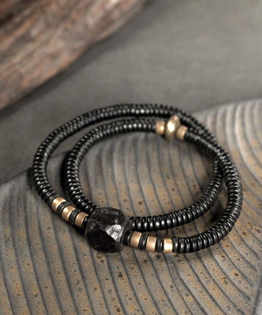 Handmade Black Copper Unisex Ebony Chain Bracelet