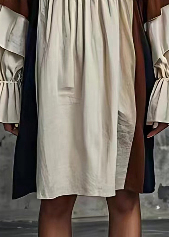 Handmade Colorblock Oversized Patchwork Cotton Vacation Dresses Summer