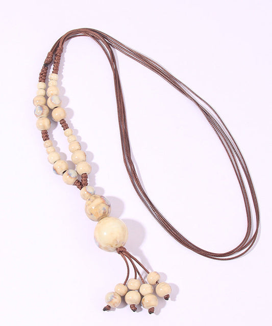 Handmade Rainbow Ceramics Beading Sweater Pendant Necklace