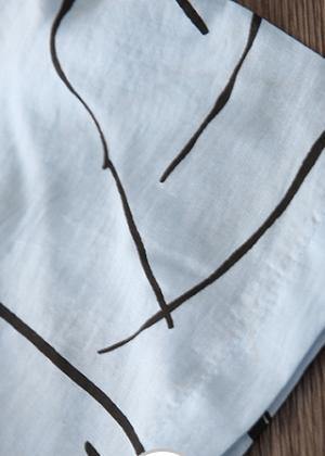 Handmade silk quilting dresses Stitches Summer Loose Short Sleeve Irregular Dress - SooLinen