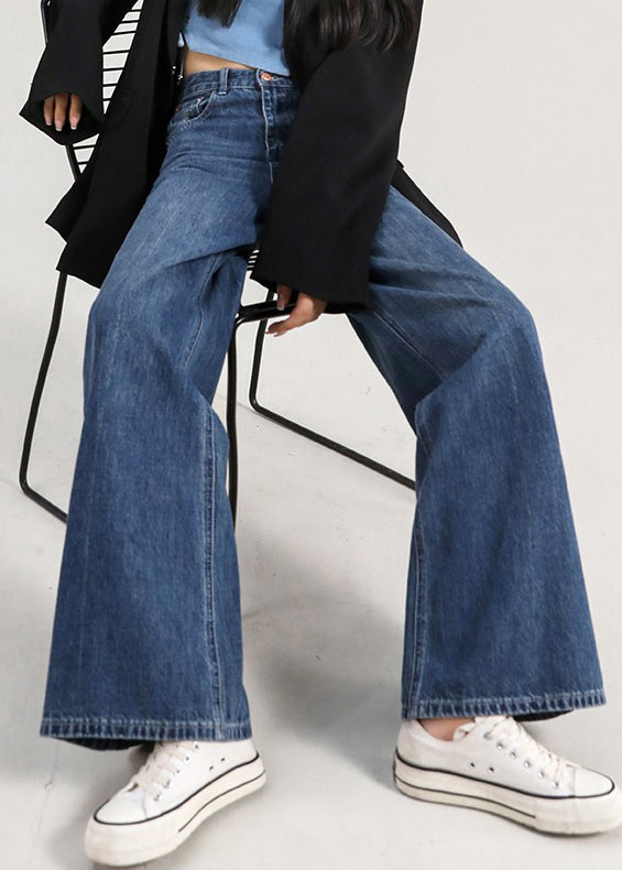 Italian Light Blue Pockets High Waist Denim Pants Spring