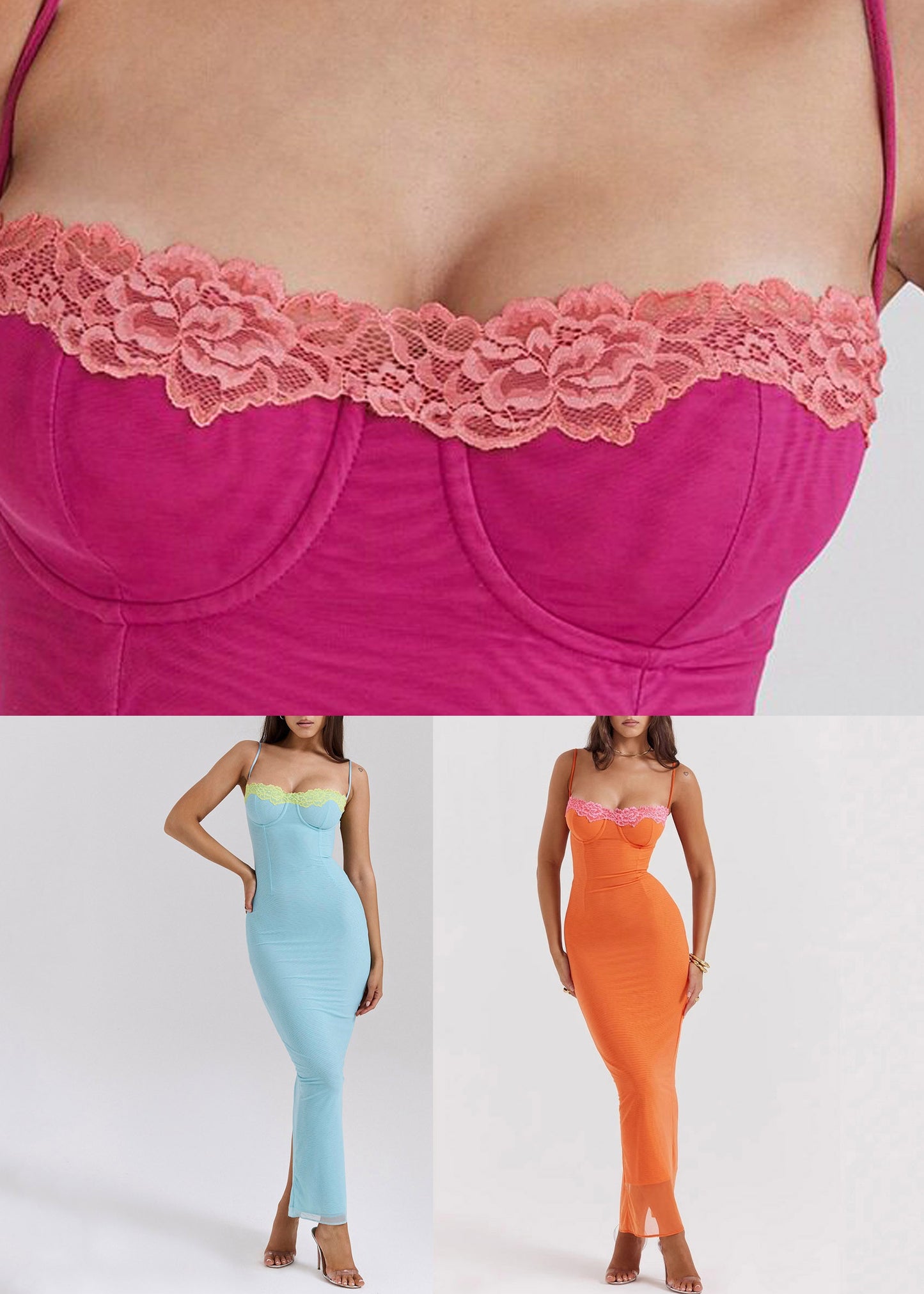 Italian Rose Side Open Solid Tulle Maxi Spaghetti Strap Dresses Sleeveless