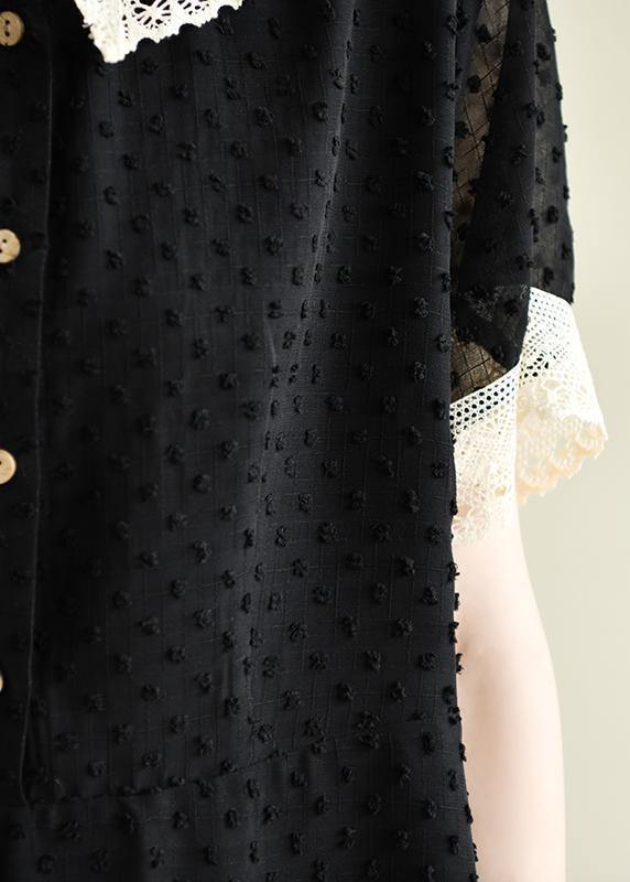 Italian o neck baggy dresses Inspiration black Dresses - SooLinen