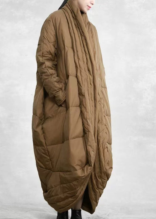 Khaki Warm Duck Down Down Jacket Oversized Winter