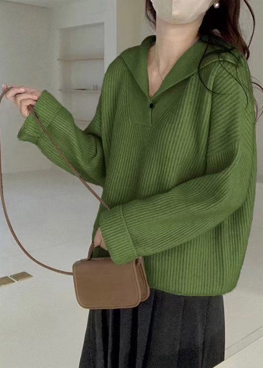 Loose Beige V Neck Knit Sweaters Top Spring