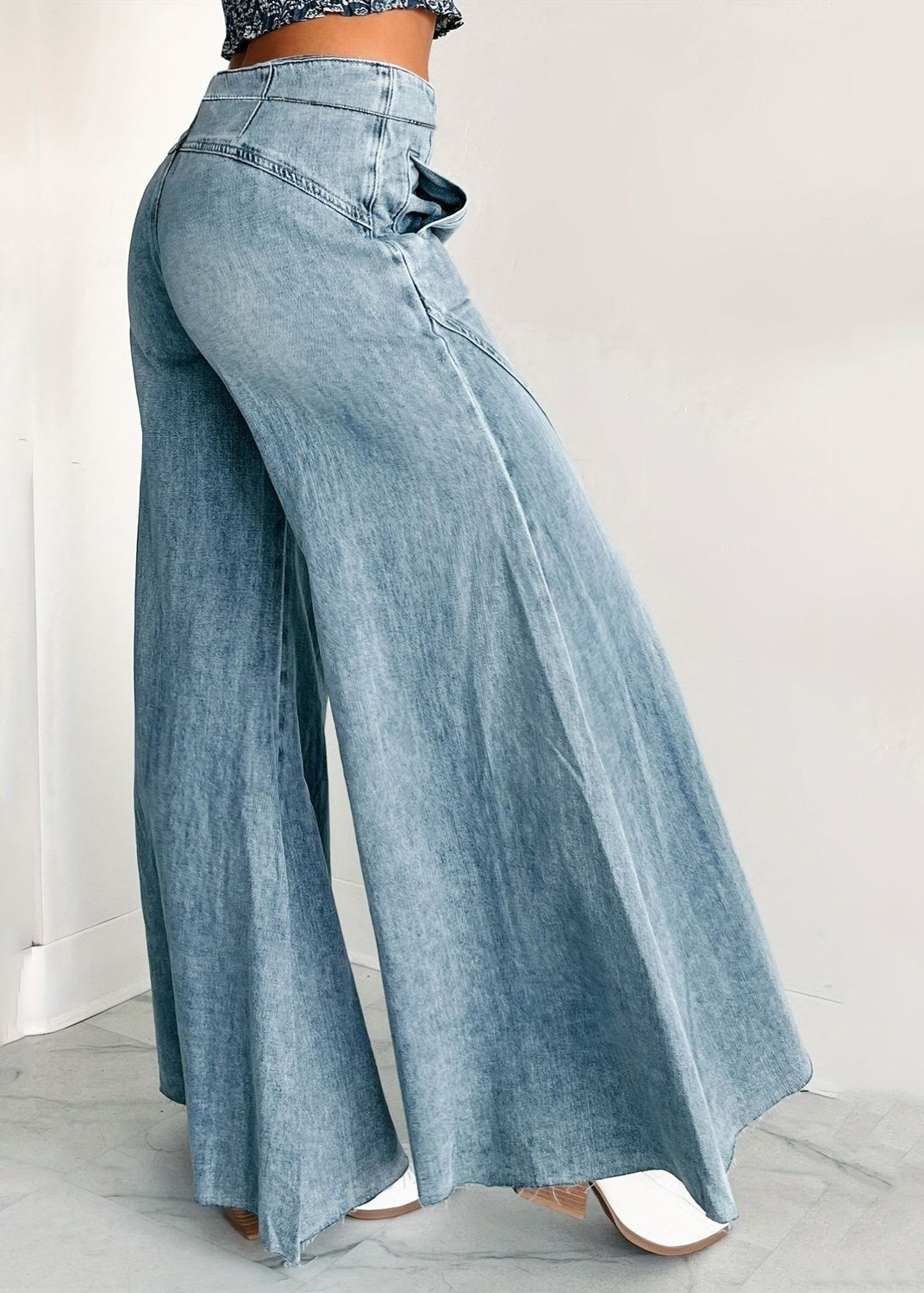 Loose Blue High Waist Wide Leg Jeans