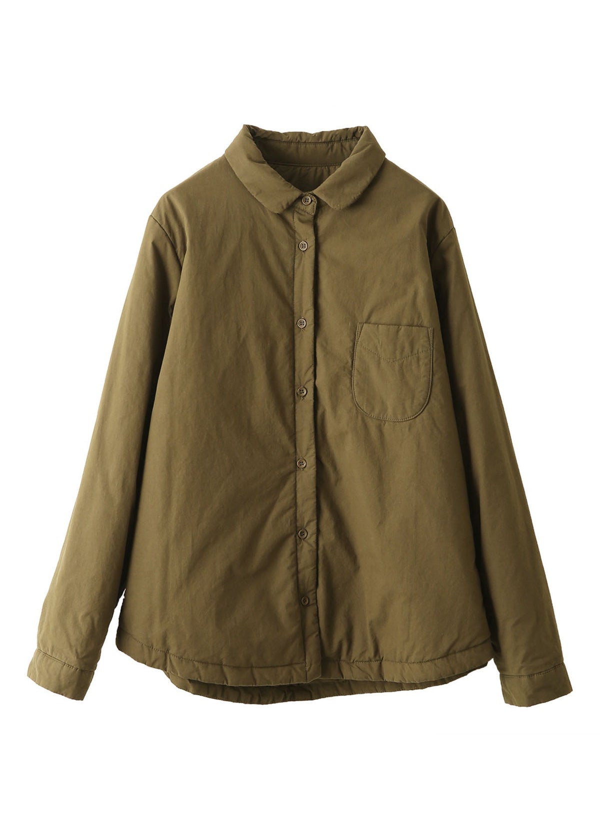 Loose Green Oversized Pockets Fine Cotton Filled Jacket Winter