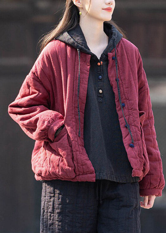 Loose Mulberry Stand Collar Winter Coats Long Sleeve