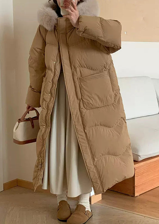 Loose Purple Pockets Patchwork Zippered Long Parka Spring