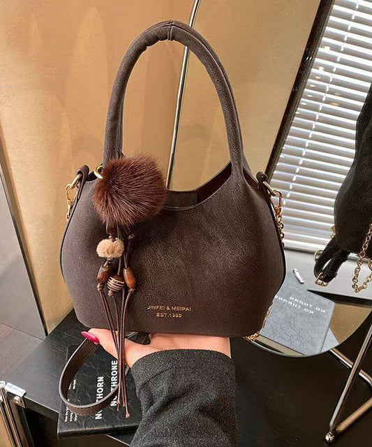 Modern Brown Solid Durable Faux Leather Mini Bag