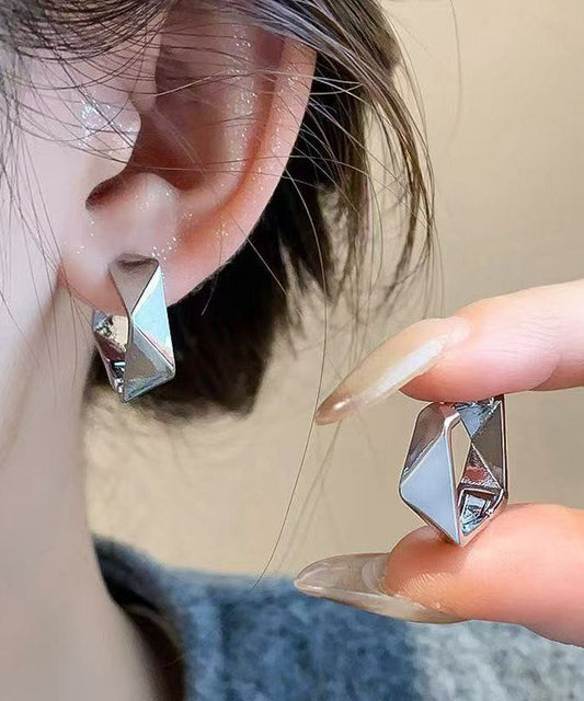 Modern Gold Asymmetric Geometric Alloy Stud Earrings