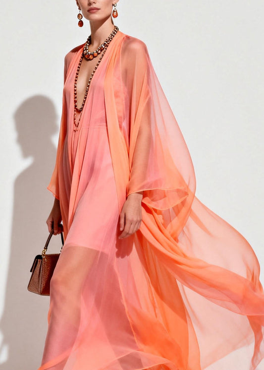 Modern V Neck Patchwork Chiffon Women Sets 2 Pieces Summer