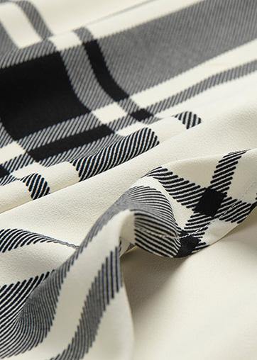 Natural nude plaid Cotton quilting clothes asymmetric hem Dresses winter Dress - SooLinen