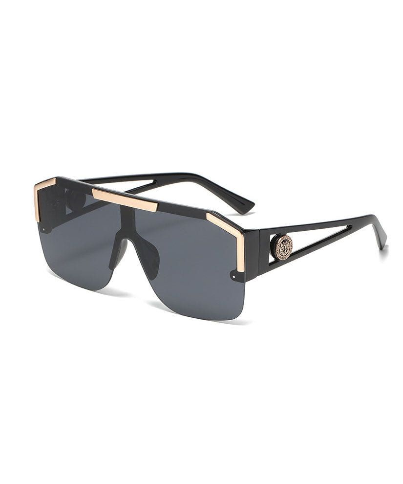 New Black One-Piece Large Frame Personalized Sunglasses