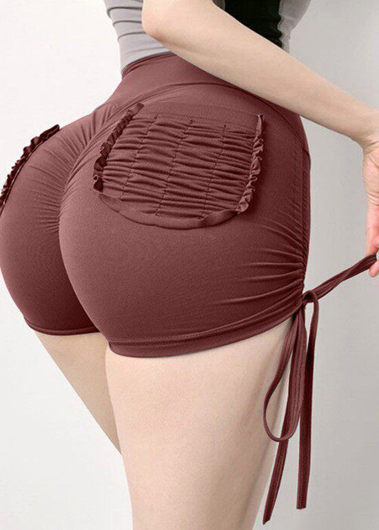 New Pink Drawstring Sport Quick Drying Hip Lifting Shorts