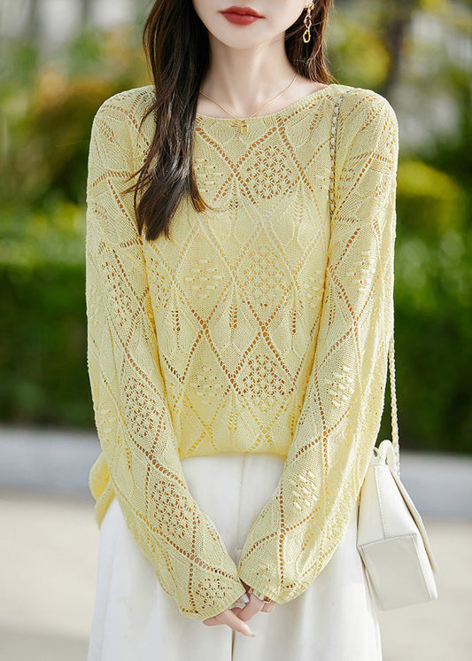 New Purple Geometric Plaid Knit Pullover Sweater