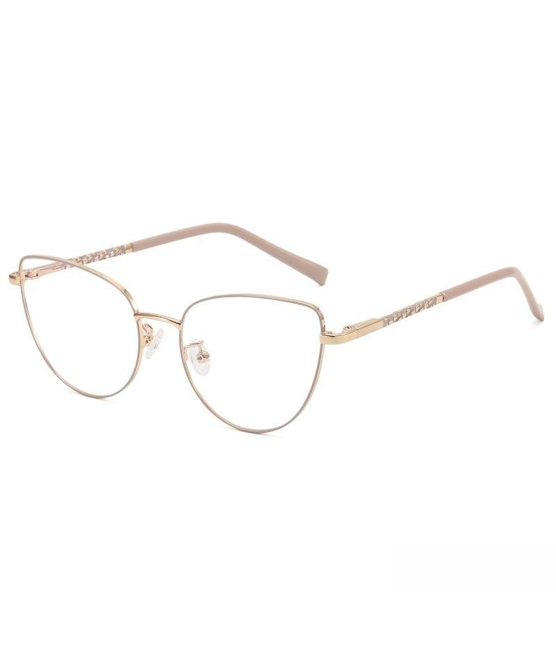 New Women Coffee Gold Full Frame Reading Glasses